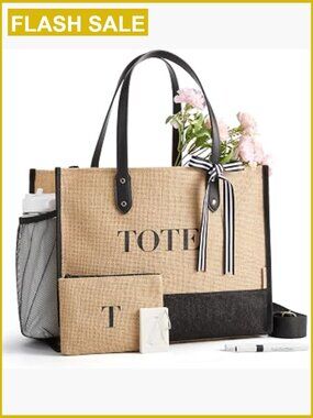 Personalized DIY Initial Tote Bag with Stencils, Large Capacity, Adjustable